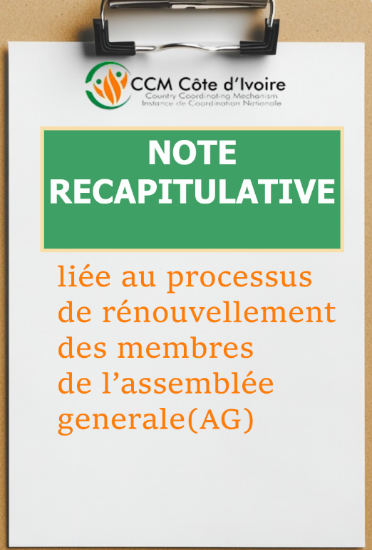 Lire la suite à propos de l’article NOTE RECAPITULATIVE SUR LE PROCESSUS DE RENOUVELLEMENT DES MEMBRES DE L’ASSEMBLEE GENERALE DU CCM COTE IVOIRE