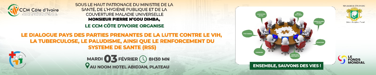 Lire la suite à propos de l’article DIALOGUE PAYS DES PARTIES PRENANTES DE LA LUTTE CONTRE LE VIH, LA TUBERCULOSE, LE PALUDISME, AINSI QUE LE RENFORCEMENT DU SYSTEME DE SANTE (RSS)